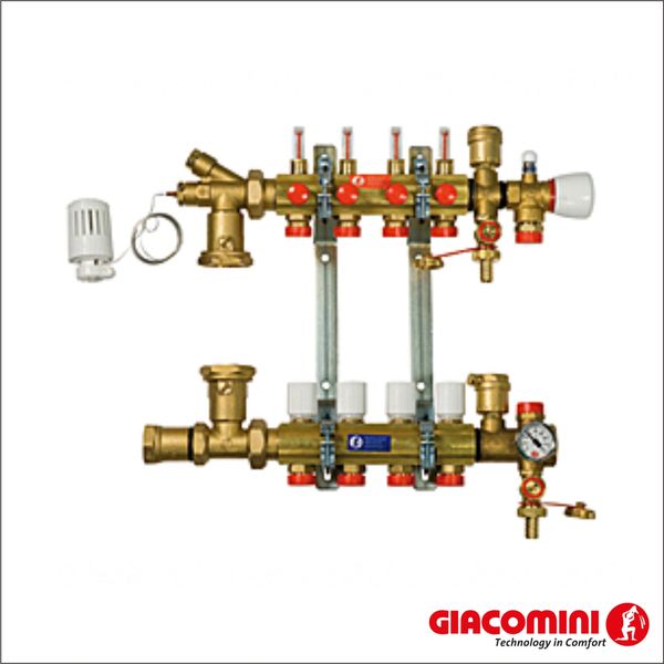 Гребенка в сборе для отопления от пола Giacomini R557FY008 (8 контуров)