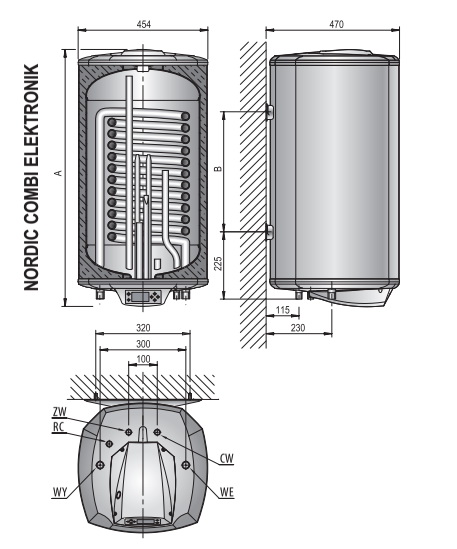 Водонагреватель комбинированный Elektromet Nordic Combi 100