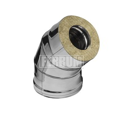 Сэндвич-колено 135 FERRUM (430/0,8мм + нерж.) Ф130х200