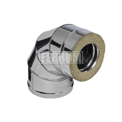 Сэндвич-колено 90 FERRUM (430/0,8мм + нерж.) Ф110х200